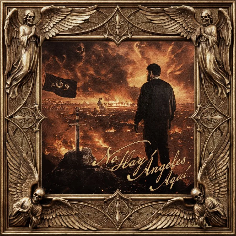 Portada oficial del álbum No Hay Ángeles Aquí, de Victor Mendivil